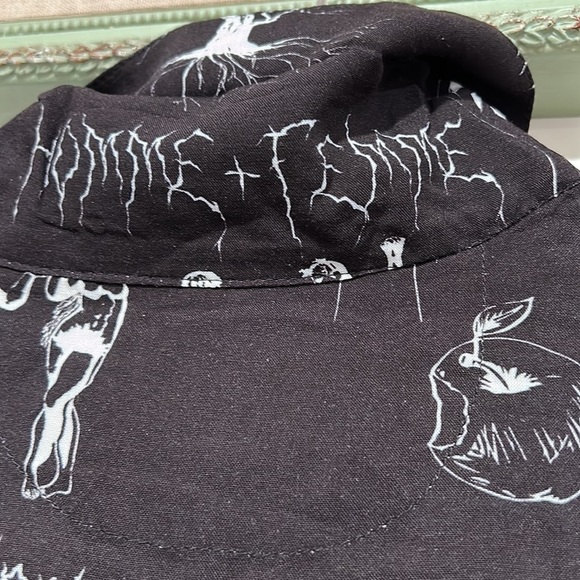 Homme + Femme GENESIS BUTTON DOWN BLACK AND WHITE Large men nwt new shirt top - Picture 8 of 9